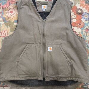 Carhartt Beige Sherpa-Lined Vest